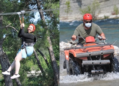Alanya Quad Safari Jeep Safari Zipline und Rafting Tour